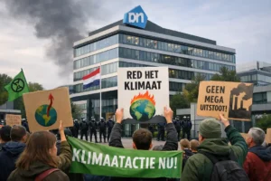 Protest tegen supermarktconcern over klimaatbeleid in Zaandam