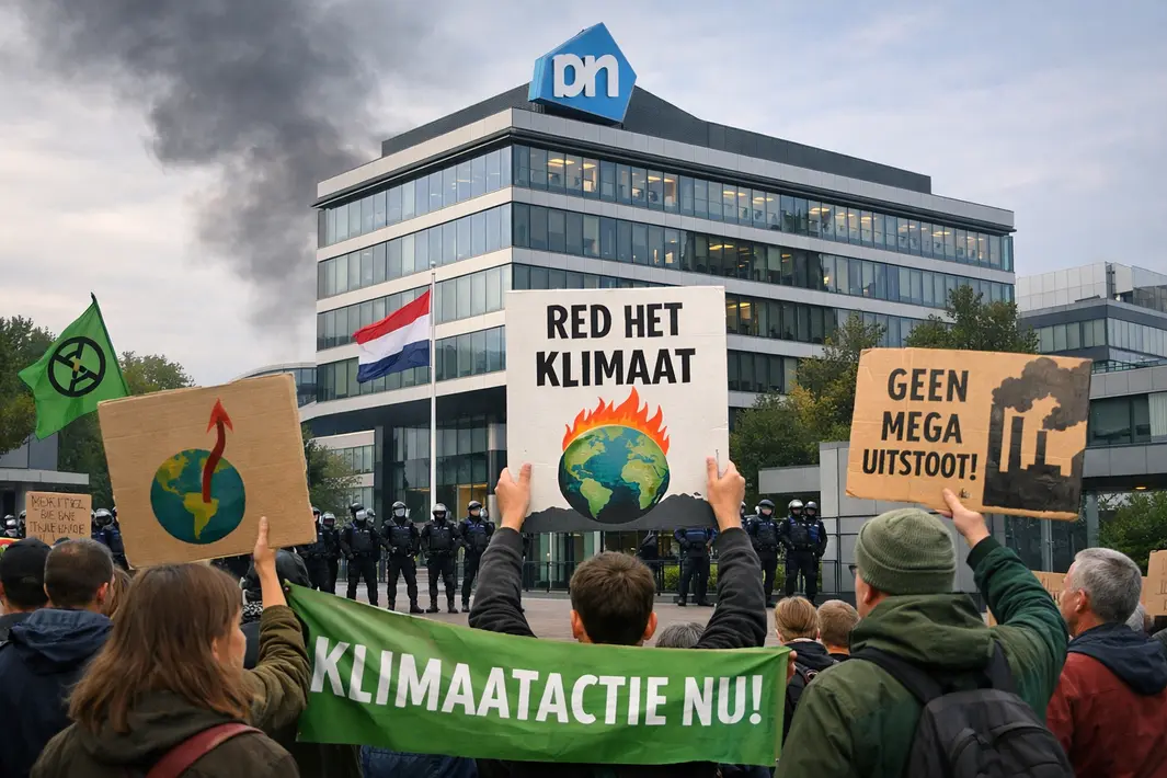 Protest tegen supermarktconcern over klimaatbeleid in Zaandam