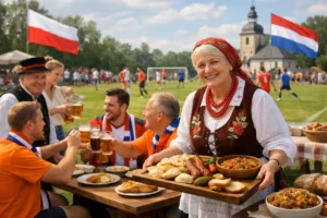 Traditionele Poolse gastvrijheid rondom voetbalwedstrijd in Zadzim