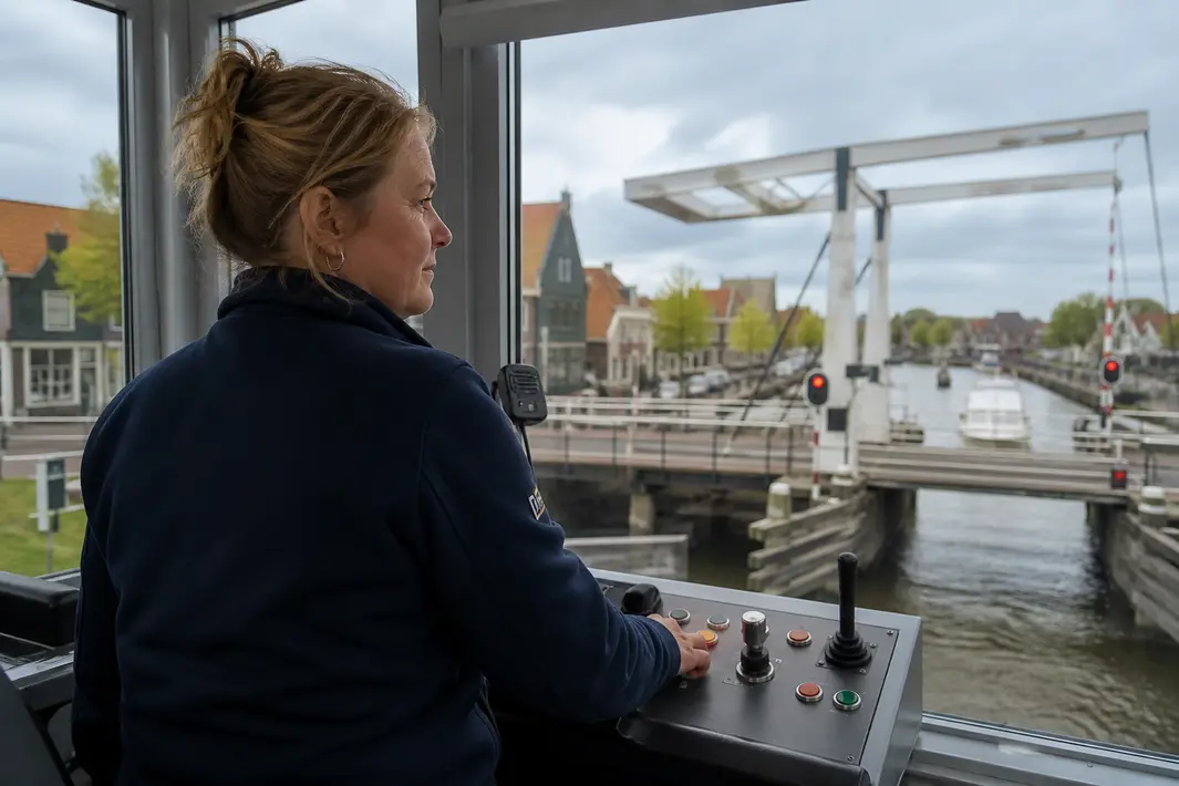 Brugwachter Marianne regelt dagelijks het verkeer van acht bruggen in Edam