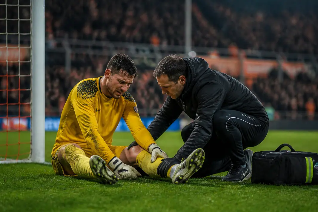 Keeper Volendam geblesseerd na botsing tijdens belangrijke wedstrijd