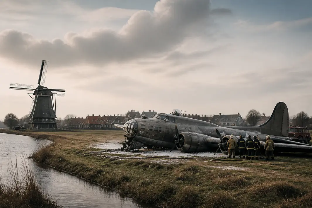 Wormerveer ontkomt aan ramp door noodlanding van Amerikaanse bommenwerper