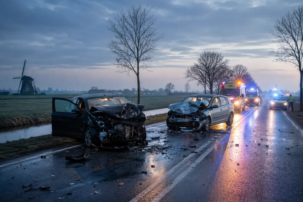 Frontale botsing bij Assendelft na vermoedelijke spookrit onder invloed